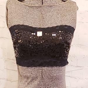 NWT La Senza Black Sequin Bandeau Bralette Size M